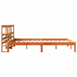 vidaXL Bed Frame with Headboard Bed Solid Wood Pine - brown, 120 x 190 cm - Additional view 4