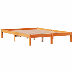 vidaXL Bed Frame with Headboard Bed Solid Wood Pine - brown, 135 x 190 cm - Additional view 7