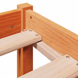 vidaXL Bed Frame with Headboard Bed Solid Wood Pine - brown, 120 x 200 cm - Additional view 8