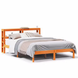 vidaXL Bed Frame with Headboard Bed Solid Wood Pine - brown, 140 x 200 cm