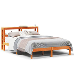 vidaXL Bed Frame with Headboard Bed Solid Wood Pine - brown, 140 x 200 cm