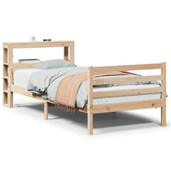 vidaXL Bed Frame with Headboard Bed Base Bedstead 90x200 cm Solid Wood Pine