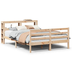 vidaXL Bed Frame with Headboard Bed Base Bedstead 120x200 cm Solid Wood Pine