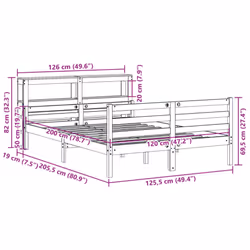 vidaXL Bed Frame with Headboard Bed Base Bedstead 120x200 cm Solid Wood Pine
