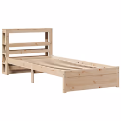 vidaXL Bed Frame with Headboard Bed 75x190 cm Small Single Solid Wood Pine