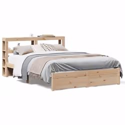 vidaXL Bed Frame with Headboard Bed Base Bedstead 120x200 cm Solid Wood Pine