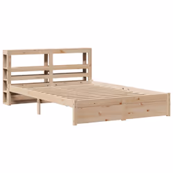 vidaXL Bed Frame with Headboard Bed Base 150x200 cm King Size Solid Wood Pine