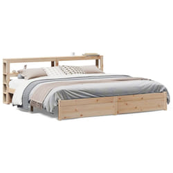 vidaXL Bed Frame with Headboard Bed 180x200 cm Super King Solid Wood Pine