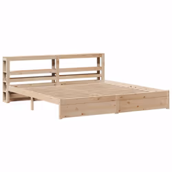 vidaXL Bed Frame with Headboard Bed 180x200 cm Super King Solid Wood Pine