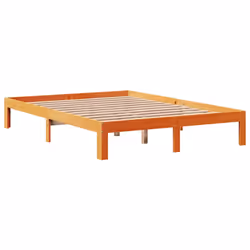 vidaXL Bed Frame with Headboard Wax Solid Wood Pine - wax brown, 120 x 190 cm - Additional view 4