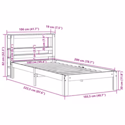 vidaXL Bed Frame with Headboard Wax Solid Wood Pine - wax brown, 100 x 200 cm