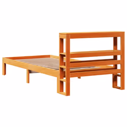 vidaXL Bed Frame with Headboard Wax Solid Wood Pine - wax brown, 100 x 200 cm - Additional view 7