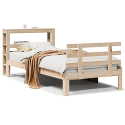 vidaXL Bed Frame with Headboard Bed Base Bedstead 90x200 cm Solid Wood Pine