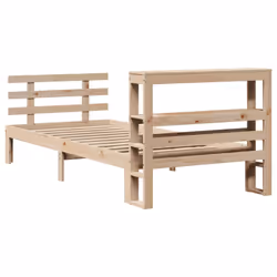 vidaXL Bed Frame with Headboard Bed Base Bedstead 90x200 cm Solid Wood Pine - Additional view 7