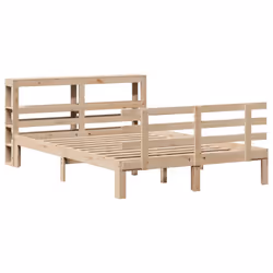 vidaXL Bed Frame with Headboard Bed Base Bedstead 160x200 cm Solid Wood Pine