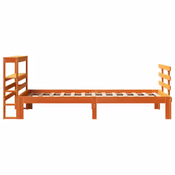 vidaXL Bed Frame with Headboard Bed Base Wax Brown 100x200 cm Solid Wood Pine - Additional view 6