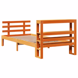 vidaXL Bed Frame with Headboard Bed Base Wax Brown 100x200 cm Solid Wood Pine - Additional view 7