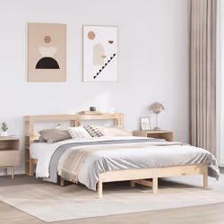 vidaXL Bed Frame with Headboard Bed Base 150x200 cm King Size Solid Wood Pine