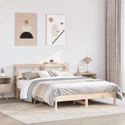 vidaXL Bed Frame with Headboard Bed Base 150x200 cm King Size Solid Wood Pine