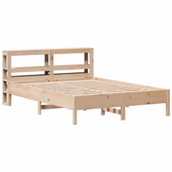 vidaXL Bed Frame with Headboard Bed Base 150x200 cm King Size Solid Wood Pine