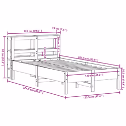 vidaXL Bed Frame with Headboard Bed Base Bedstead 120x200 cm Solid Wood Pine