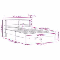 vidaXL Bed Frame with Headboard Bed Base Bedstead 140x190 cm Solid Wood Pine