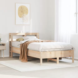 vidaXL Bed Frame with Headboard Bed 75x190 cm Small Single Solid Wood Pine