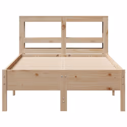 vidaXL Bed Frame with Headboard Bed 75x190 cm Small Single Solid Wood Pine