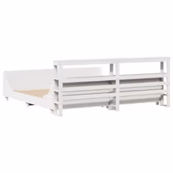 vidaXL Bed Frame with Headboard White 180x200 cm Super King Solid Wood Pine - Additional view 7