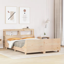 vidaXL Bed Frame with Headboard Bed Base 150x200 cm King Size Solid Wood Pine