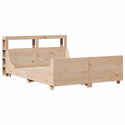 vidaXL Bed Frame with Headboard Bed Base 150x200 cm King Size Solid Wood Pine