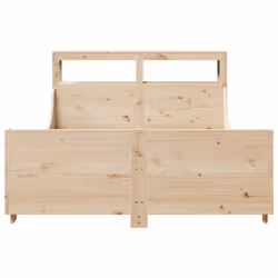 vidaXL Bed Frame with Headboard Bed Base 150x200 cm King Size Solid Wood Pine