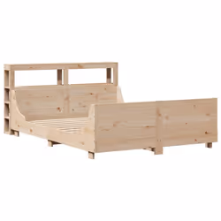 vidaXL Bed Frame with Headboard Bed Base Bedstead 140x200 cm Solid Wood Pine