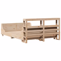 vidaXL Bed Frame with Headboard Bed Base Bedstead 140x200 cm Solid Wood Pine - Additional view 7