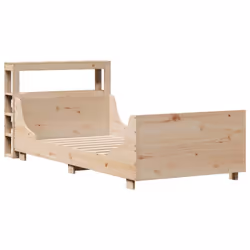 vidaXL Bed Frame with Headboard Bed Base Bedstead 100x200 cm Solid Wood Pine