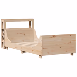 vidaXL Bed Frame with Headboard Bed Base Bedstead 90x200 cm Solid Wood Pine