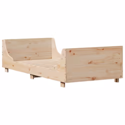vidaXL Bed Frame with Headboard Bed Base Bedstead 90x200 cm Solid Wood Pine - Additional view 4