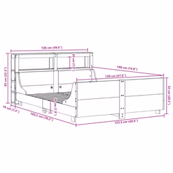 vidaXL Bed Frame with Headboard Bed 120x190 cm Small Double Solid Wood Pine