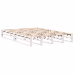 vidaXL Bed Frame with Headboard White 150x200 cm King Size Solid Wood Pine - Additional view 4