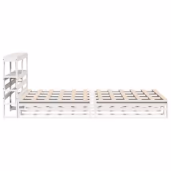 vidaXL Bed Frame with Headboard White 150x200 cm King Size Solid Wood Pine - Additional view 6