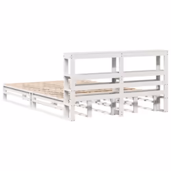 vidaXL Bed Frame with Headboard White 150x200 cm King Size Solid Wood Pine - Additional view 7