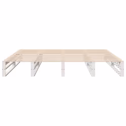 vidaXL Bed Frame with Headboard Bed Base White 200x200 cm Solid Wood Pine - Additional view 5