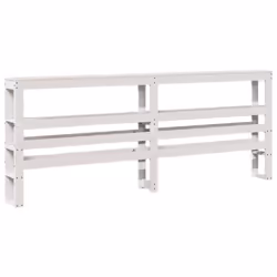 vidaXL Bed Frame with Headboard Bed Base White 200x200 cm Solid Wood Pine - Additional view 6