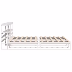 vidaXL Bed Frame with Headboard Bed Base White 200x200 cm Solid Wood Pine - Additional view 7
