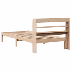 vidaXL Bed Frame with Headboard Bed 75x190 cm Small Single Solid Wood Pine - Additional view 5