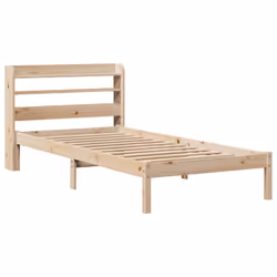 vidaXL Bed Frame with Headboard Bed Base Bedstead 90x200 cm Solid Wood Pine - Additional view 2