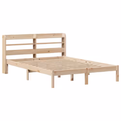 vidaXL Bed Frame with Headboard Bed Base Bedstead 120x200 cm Solid Wood Pine - Additional view 2