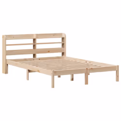 vidaXL Bed Frame with Headboard Bed Base Bedstead 140x200 cm Solid Wood Pine