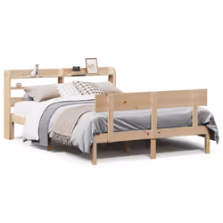 vidaXL Bed Frame with Headboard Bed Base Bedstead 120x200 cm Solid Wood Pine