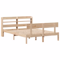vidaXL Bed Frame with Headboard Bed Base Bedstead 120x200 cm Solid Wood Pine